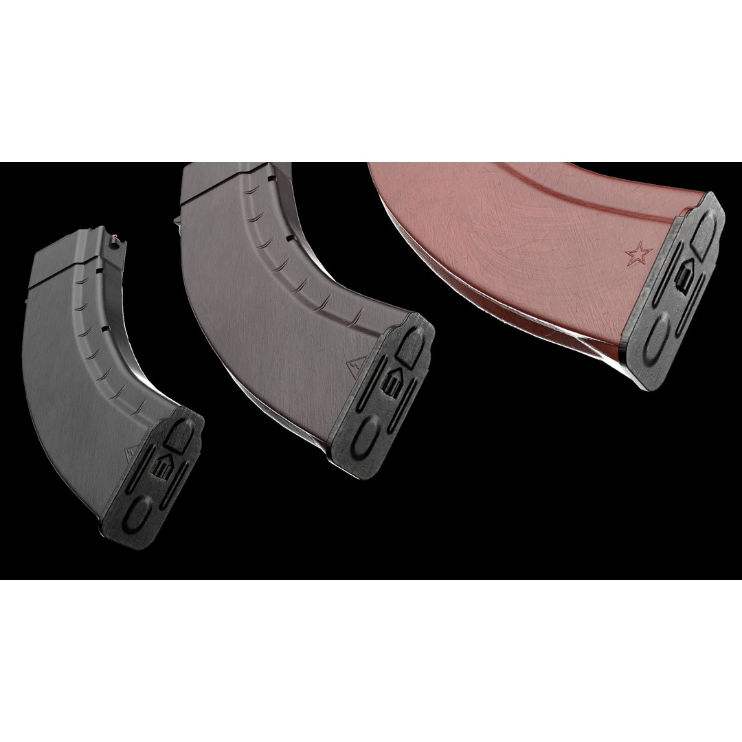 AK Magazines 3D Model – Low Poly Game Asset, PBR Textures, FBX - View 11
