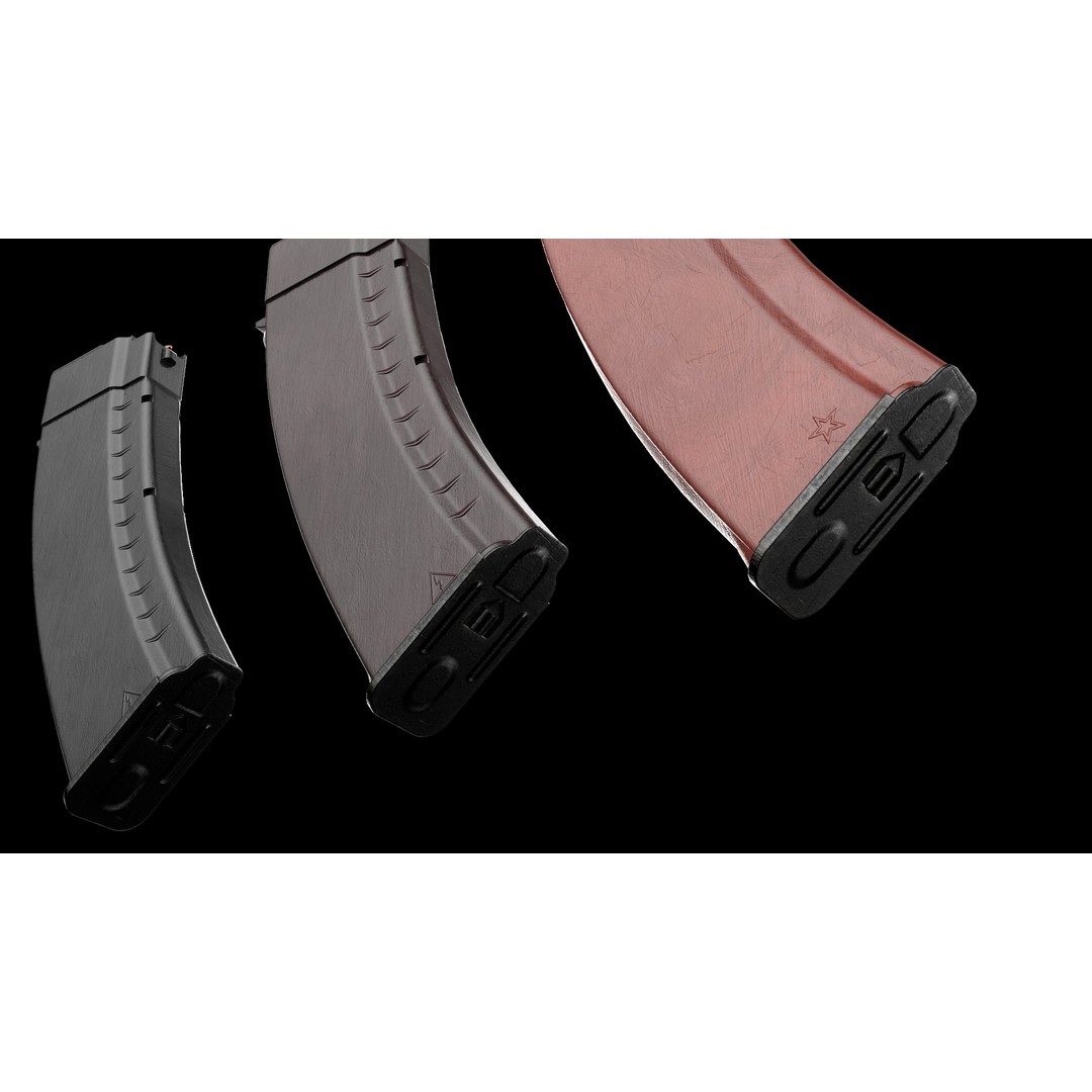 AK Magazines 3D Model – Low Poly Game Asset, PBR Textures, FBX - View 12