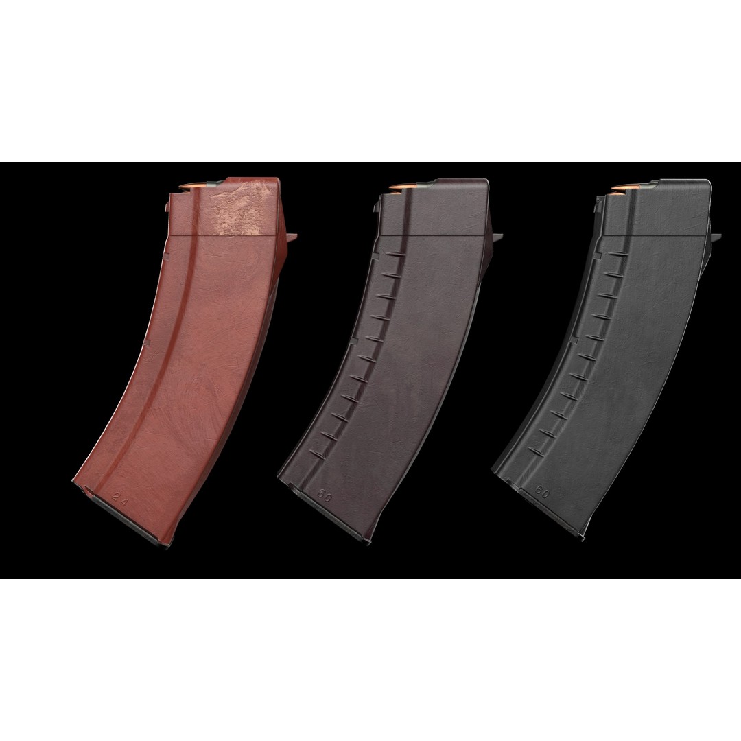 AK Magazines 3D Model – Low Poly Game Asset, PBR Textures, FBX - View 4