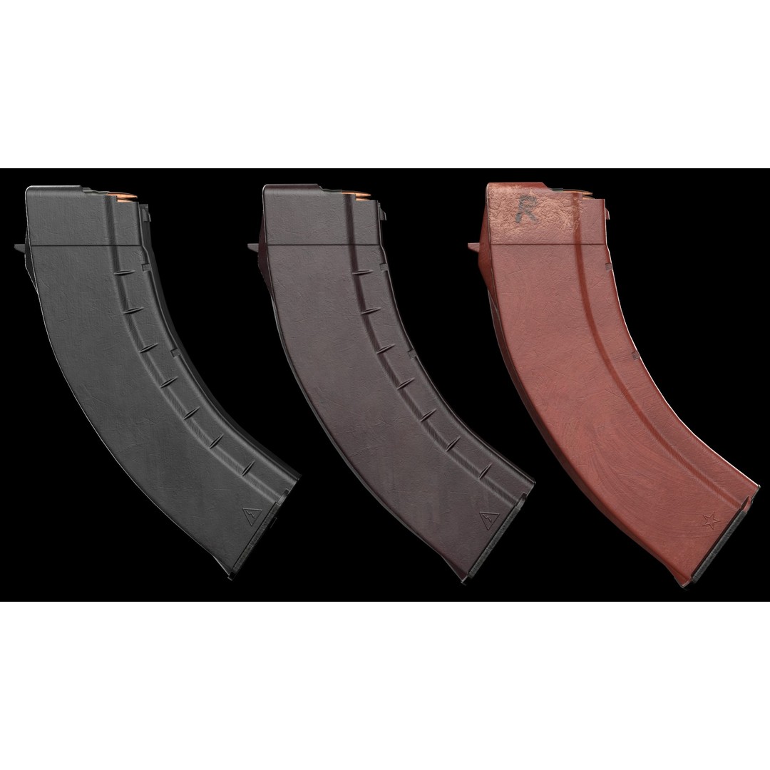 AK Magazines 3D Model – Low Poly Game Asset, PBR Textures, FBX - View 9