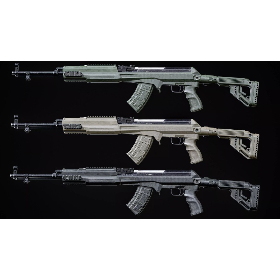 SKS Carbine 3D Model – Low Poly Tactical Asset, Rigged, FBX - View 10