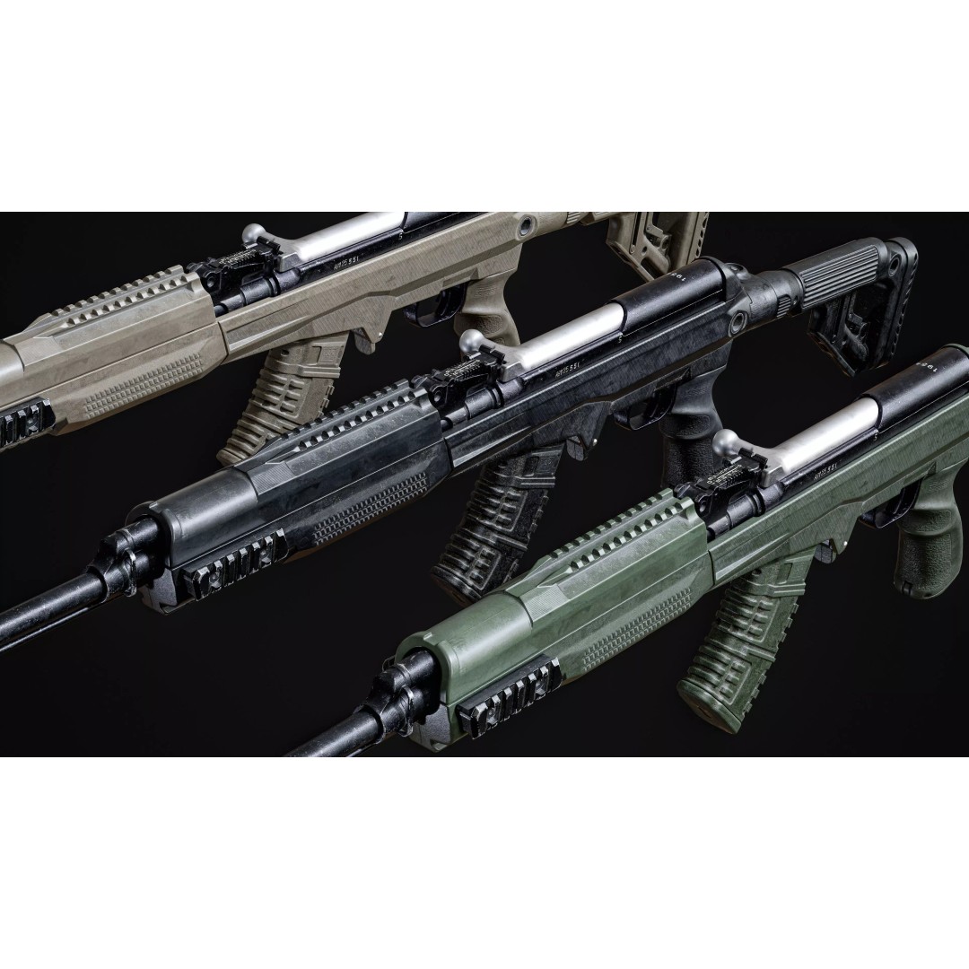 SKS Carbine 3D Model – Low Poly Tactical Asset, Rigged, FBX - View 11
