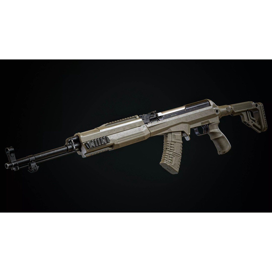 SKS Carbine 3D Model – Low Poly Tactical Asset, Rigged, FBX - View 18