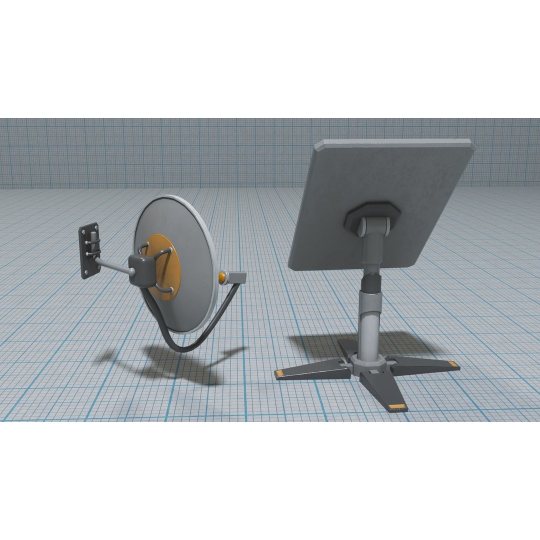 Antennas 3D Model – Low Poly Collection of 21 Textured Pieces, FBX