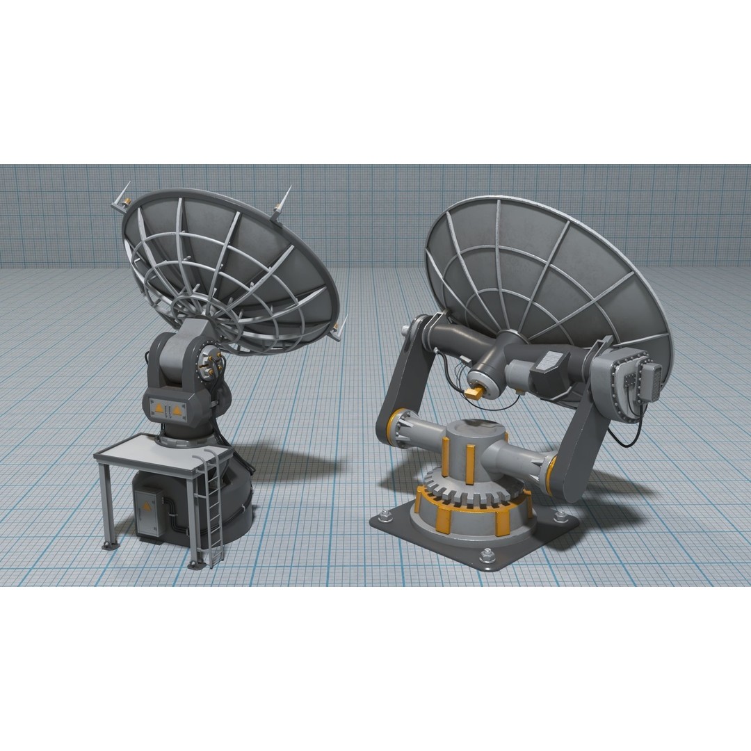 Antennas 3D Model – Low Poly Collection of 21 Textured Pieces, FBX - View 12