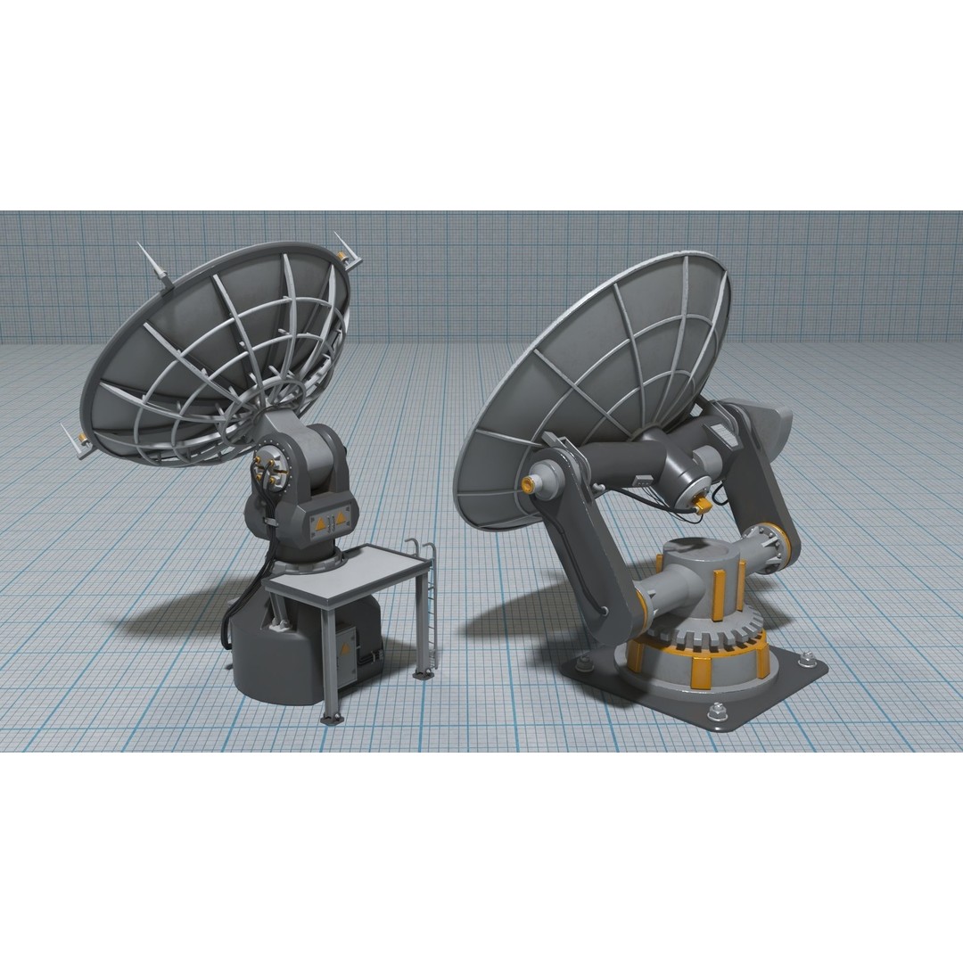 Antennas 3D Model – Low Poly Collection of 21 Textured Pieces, FBX - View 13