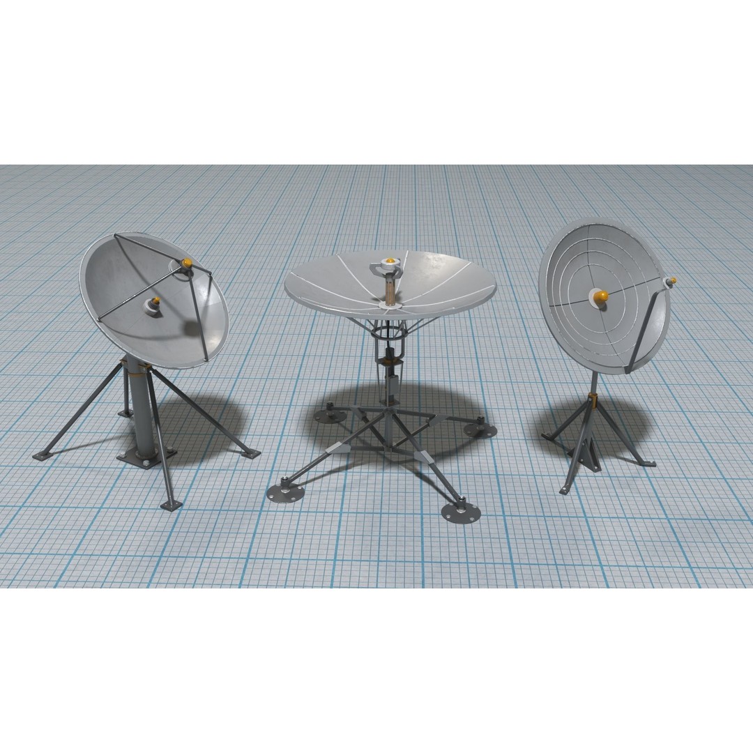 Antennas 3D Model – Low Poly Collection of 21 Textured Pieces, FBX - View 16