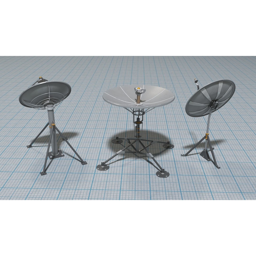 Antennas 3D Model – Low Poly Collection of 21 Textured Pieces, FBX - View 17