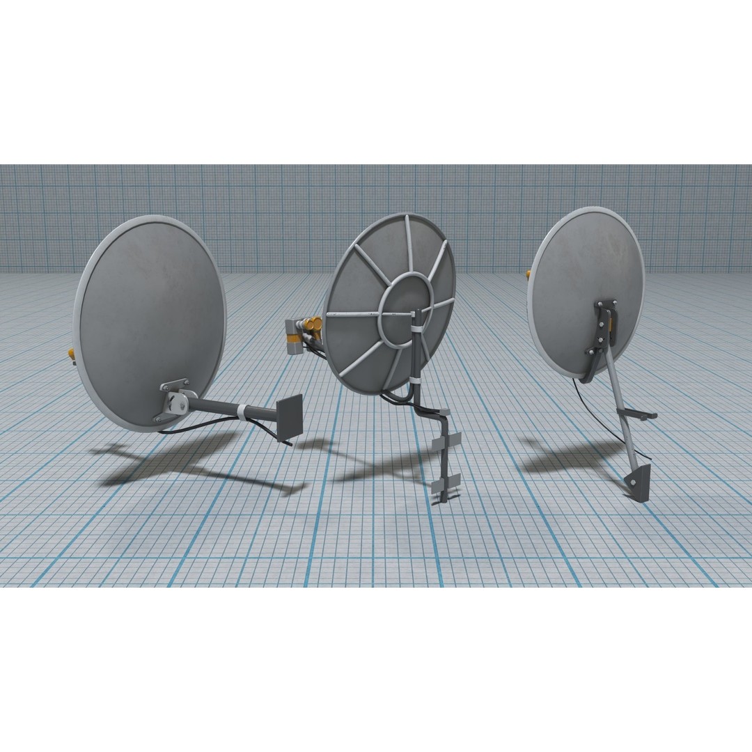Antennas 3D Model – Low Poly Collection of 21 Textured Pieces, FBX - View 19