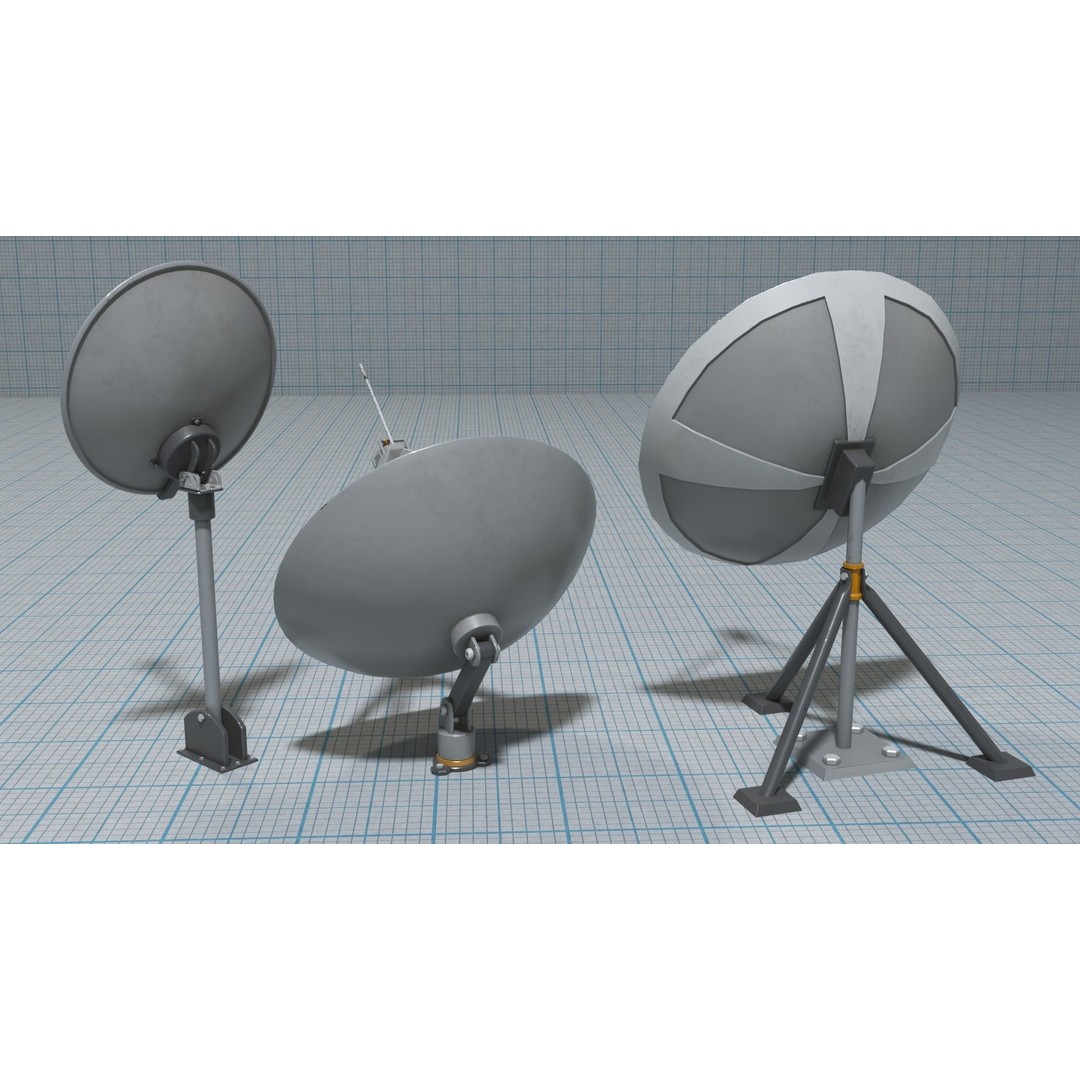 Antennas 3D Model – Low Poly Collection of 21 Textured Pieces, FBX - View 23