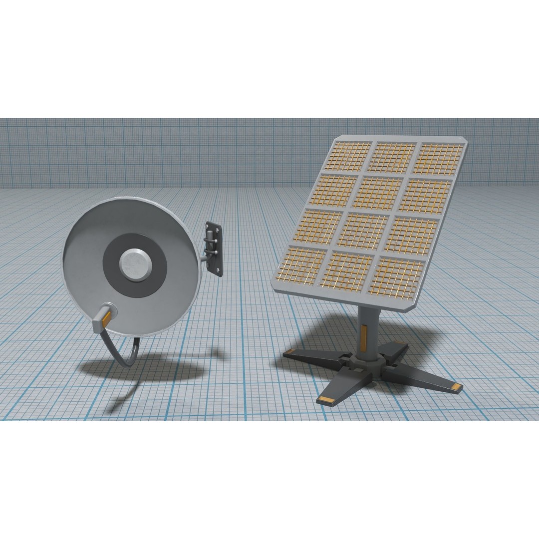 Antennas 3D Model – Low Poly Collection of 21 Textured Pieces, FBX - View 24
