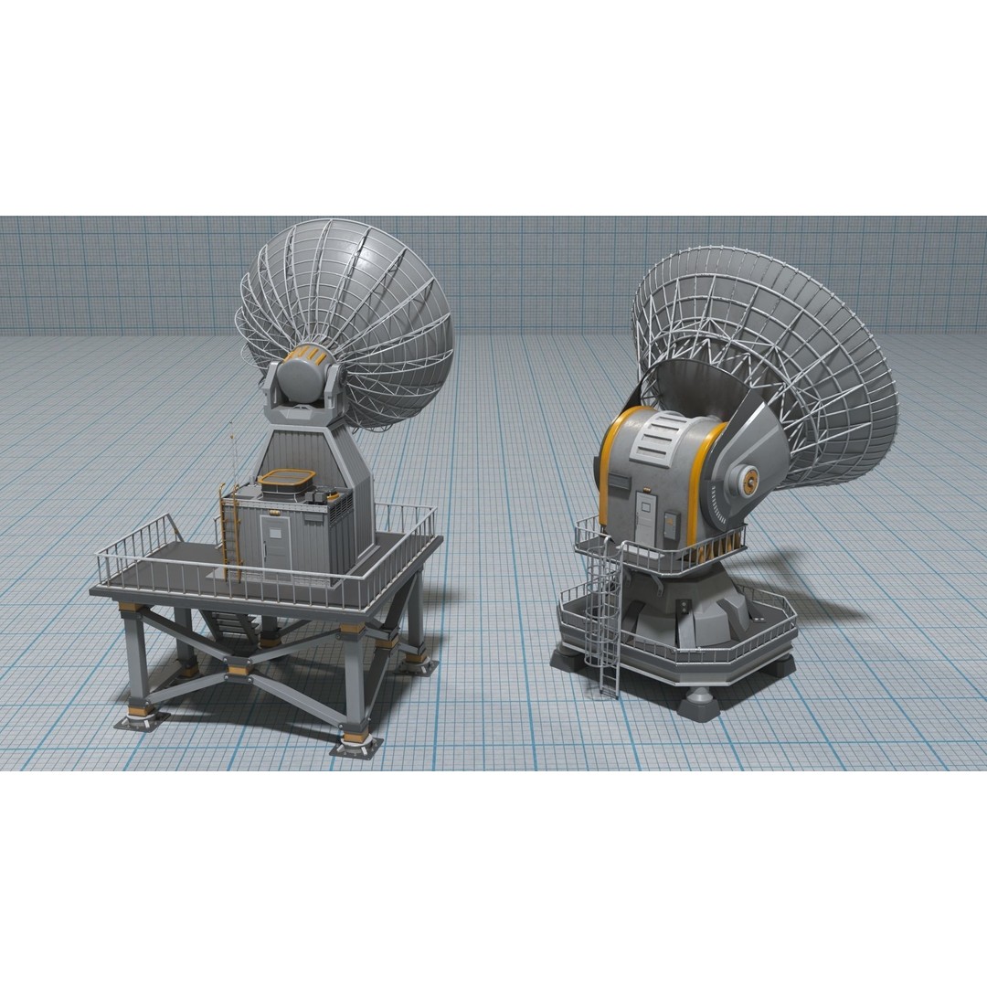 Antennas 3D Model – Low Poly Collection of 21 Textured Pieces, FBX - View 8
