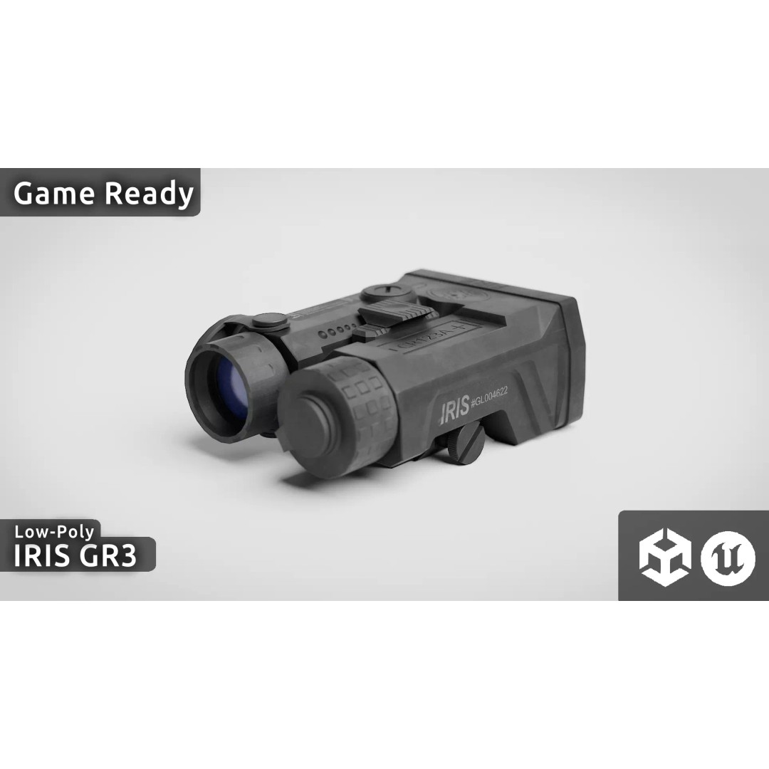 Holosun IRIS GR3 3D Model – Low Poly Laser Sight, FBX, Game Ready - View 2