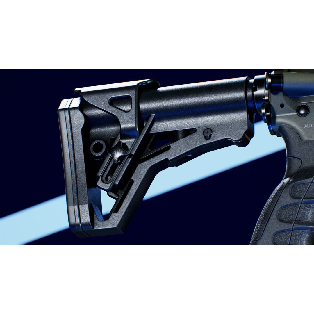 Haenel MK 556 3D Model – Low Poly Game-Ready Rifle, FBX, OBJ - View 14