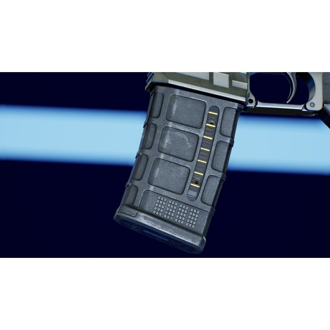 Haenel MK 556 3D Model – Low Poly Game-Ready Rifle, FBX, OBJ - View 15