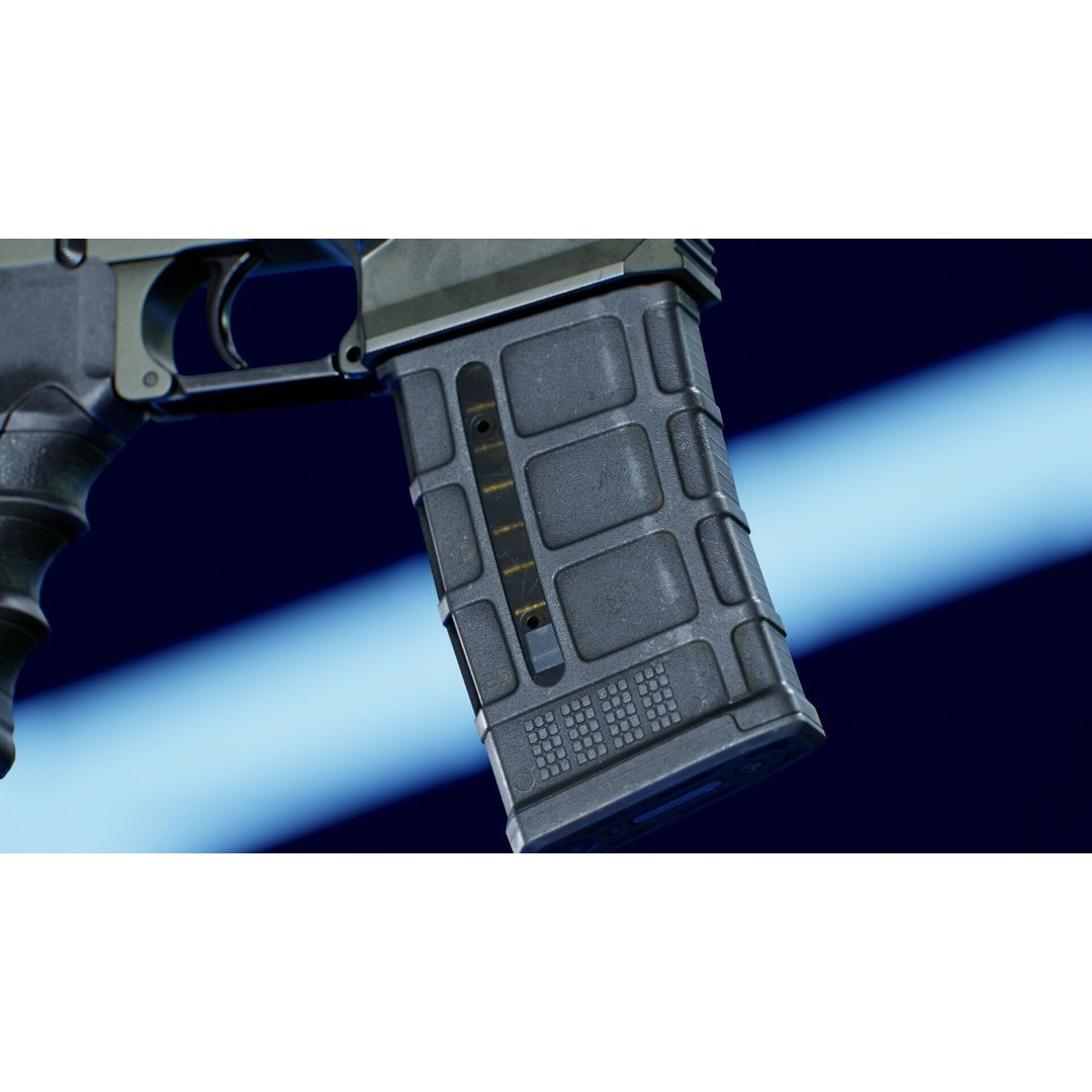 Haenel MK 556 3D Model – Low Poly Game-Ready Rifle, FBX, OBJ - View 16