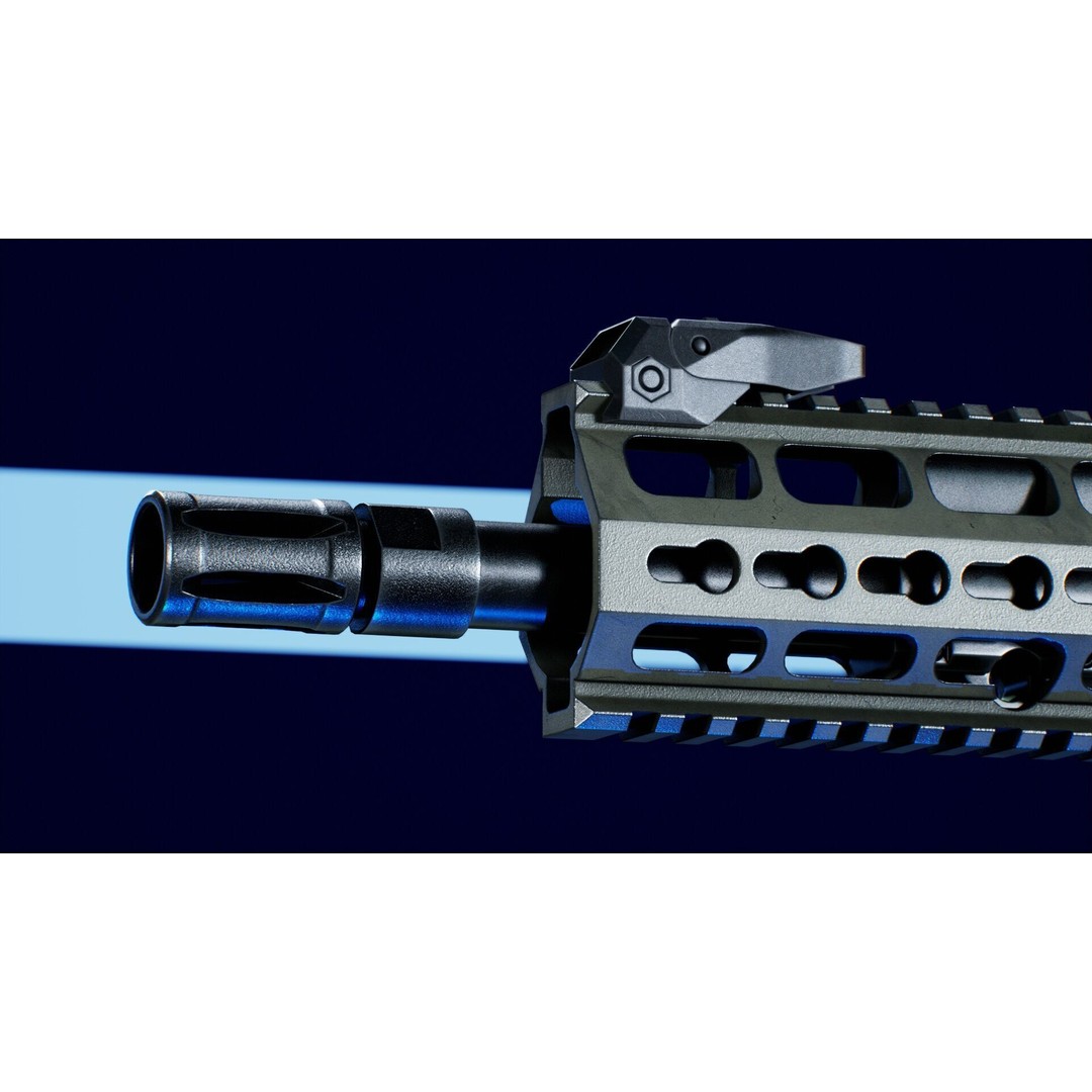 Haenel MK 556 3D Model – Low Poly Game-Ready Rifle, FBX, OBJ - View 18