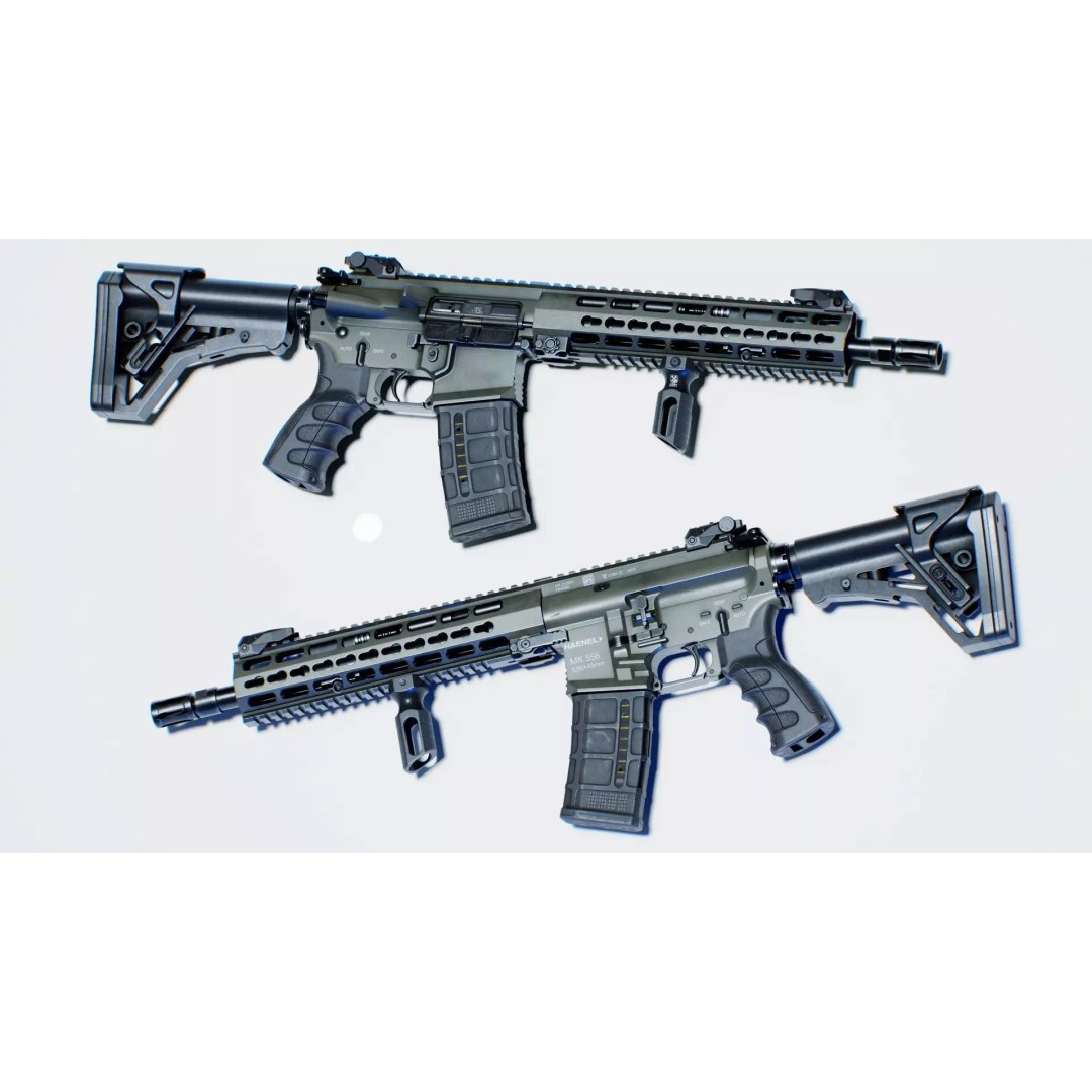 Haenel MK 556 3D Model – Low Poly Game-Ready Rifle, FBX, OBJ - View 2