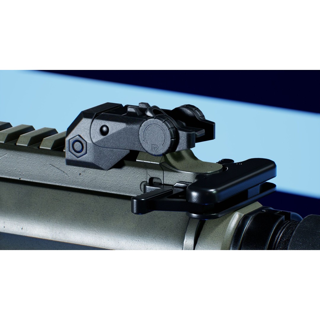 Haenel MK 556 3D Model – Low Poly Game-Ready Rifle, FBX, OBJ - View 23