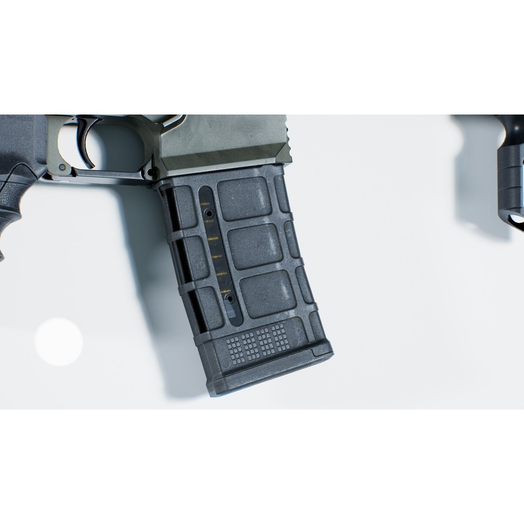 Haenel MK 556 3D Model – Low Poly Game-Ready Rifle, FBX, OBJ - View 31