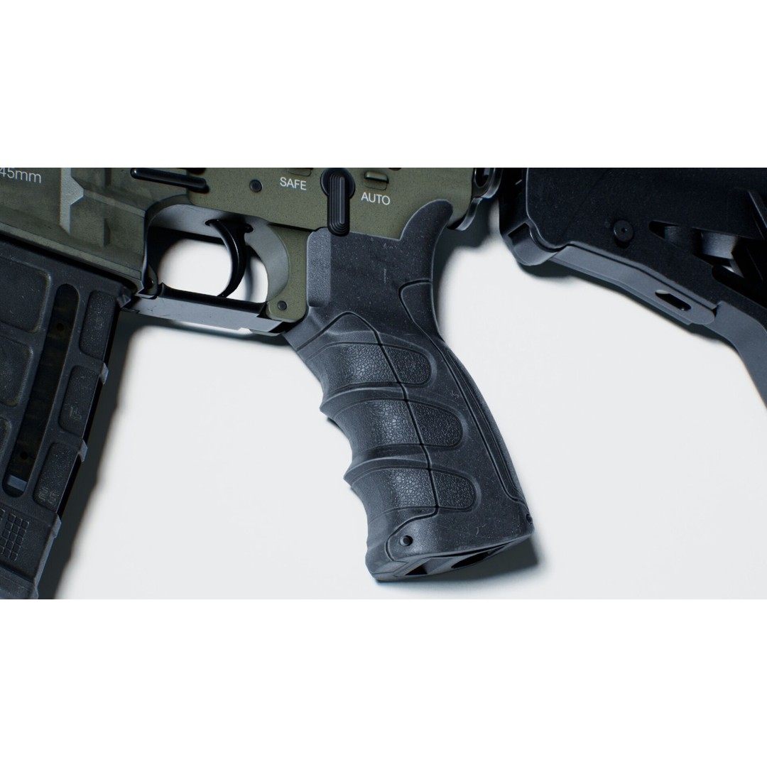 Haenel MK 556 3D Model – Low Poly Game-Ready Rifle, FBX, OBJ - View 38