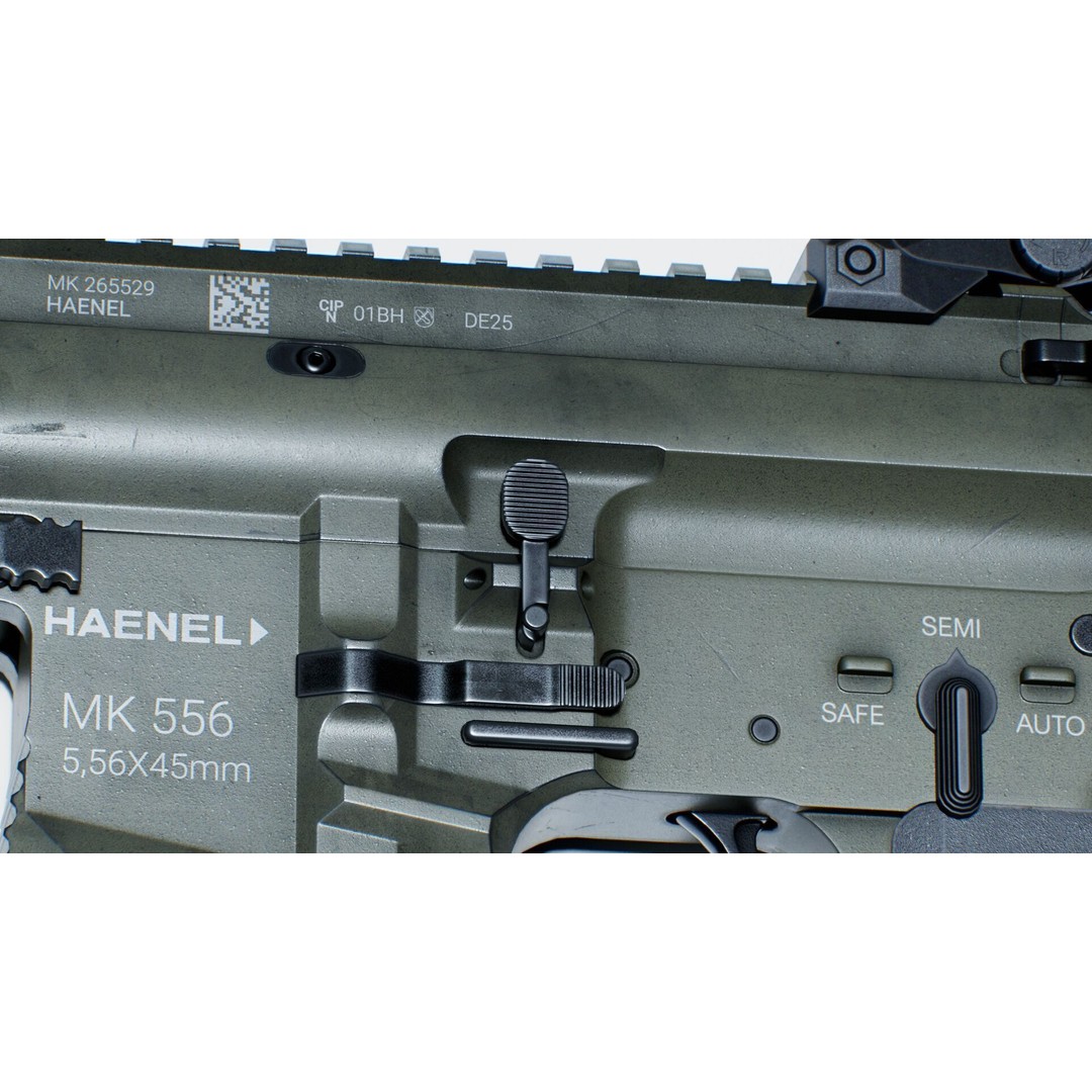 Haenel MK 556 3D Model – Low Poly Game-Ready Rifle, FBX, OBJ - View 40