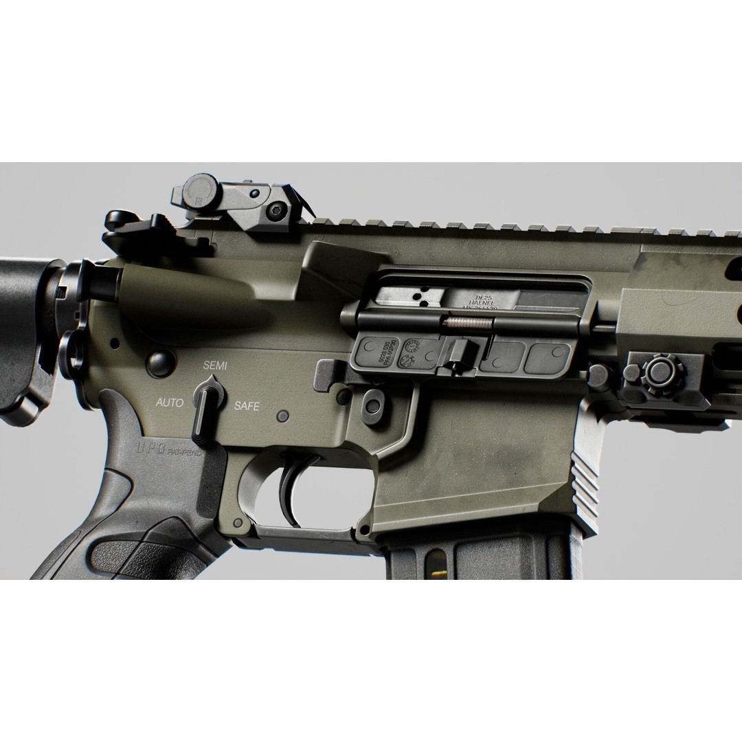 Haenel MK 556 3D Model – Low Poly Game-Ready Rifle, FBX, OBJ - View 43