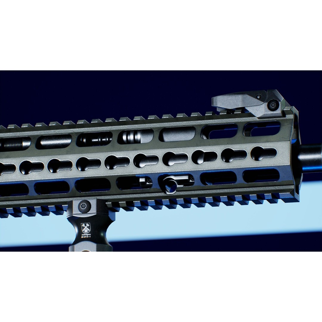 Haenel MK 556 3D Model – Low Poly Game-Ready Rifle, FBX, OBJ - View 8