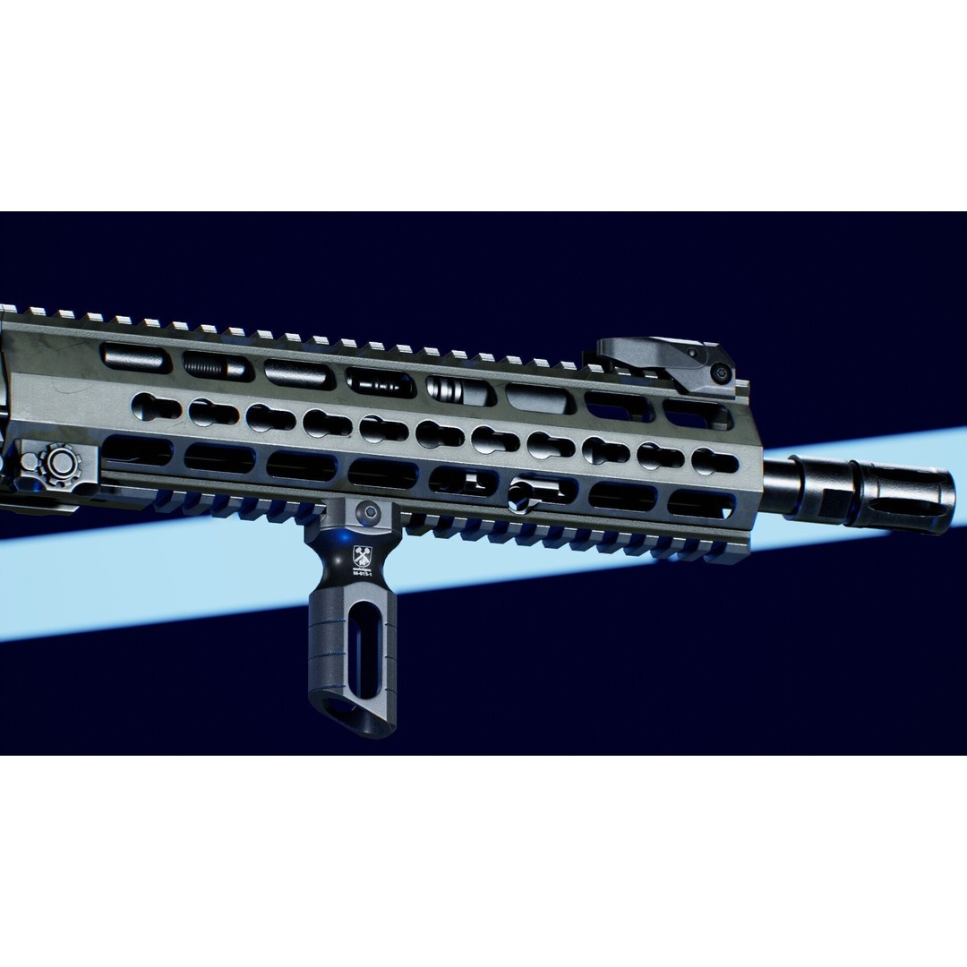 Haenel MK 556 3D Model – Low Poly Game-Ready Rifle, FBX, OBJ - View 9