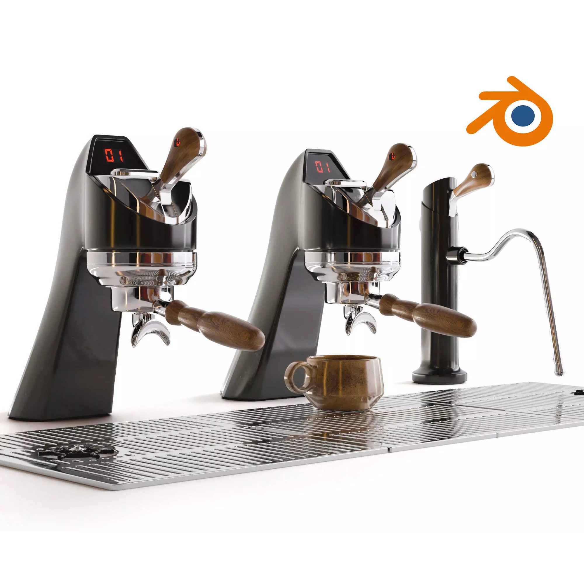 Modbar Coffeemachine - PBR Game-Ready 3D Model - View 2