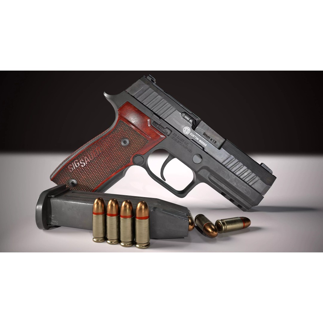 SIG Sauer P320 AXG Classic 3D Model – Low Poly Game-Ready Asset, FBX - View 2