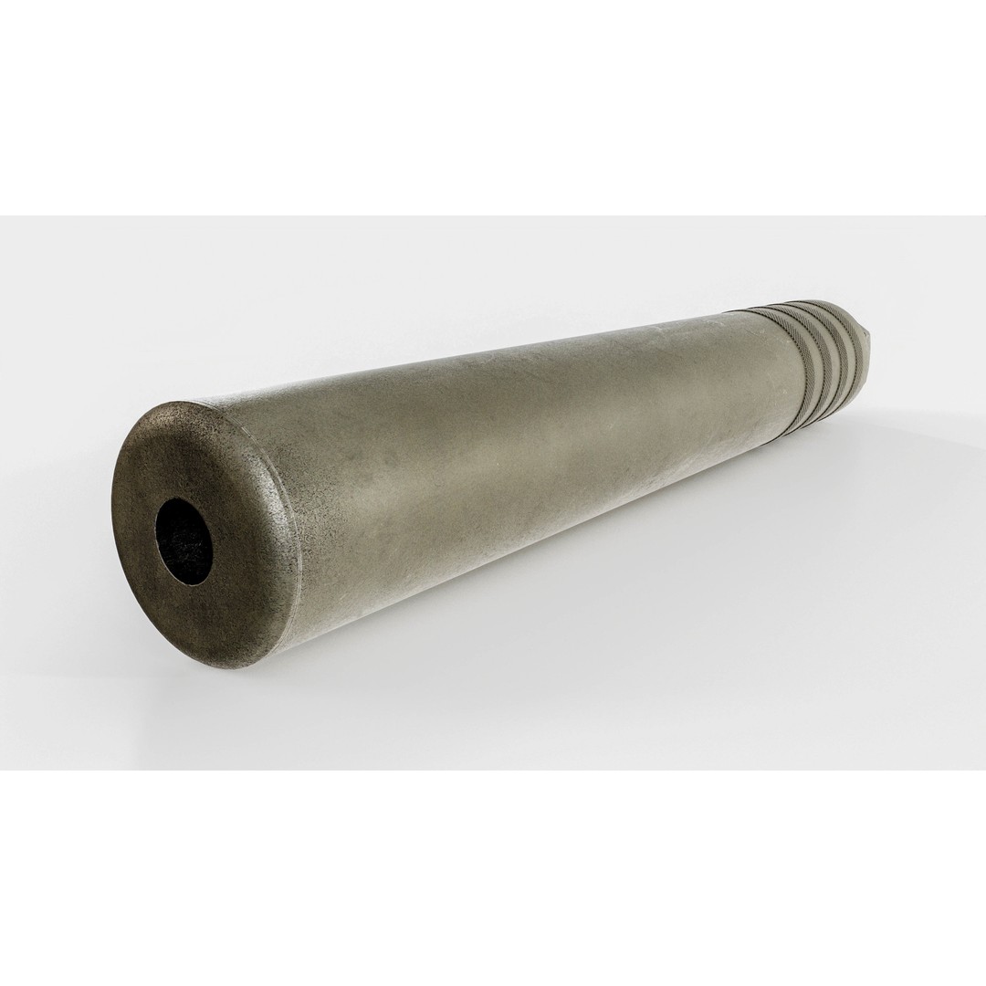 Elite Iron Alpha 50 cal Suppressor 3D Model – Low Poly Game Asset, FBX - View 14