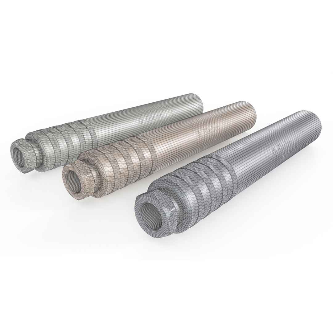 Elite Iron Alpha 50 cal Suppressor 3D Model – Low Poly Game Asset, FBX - View 3