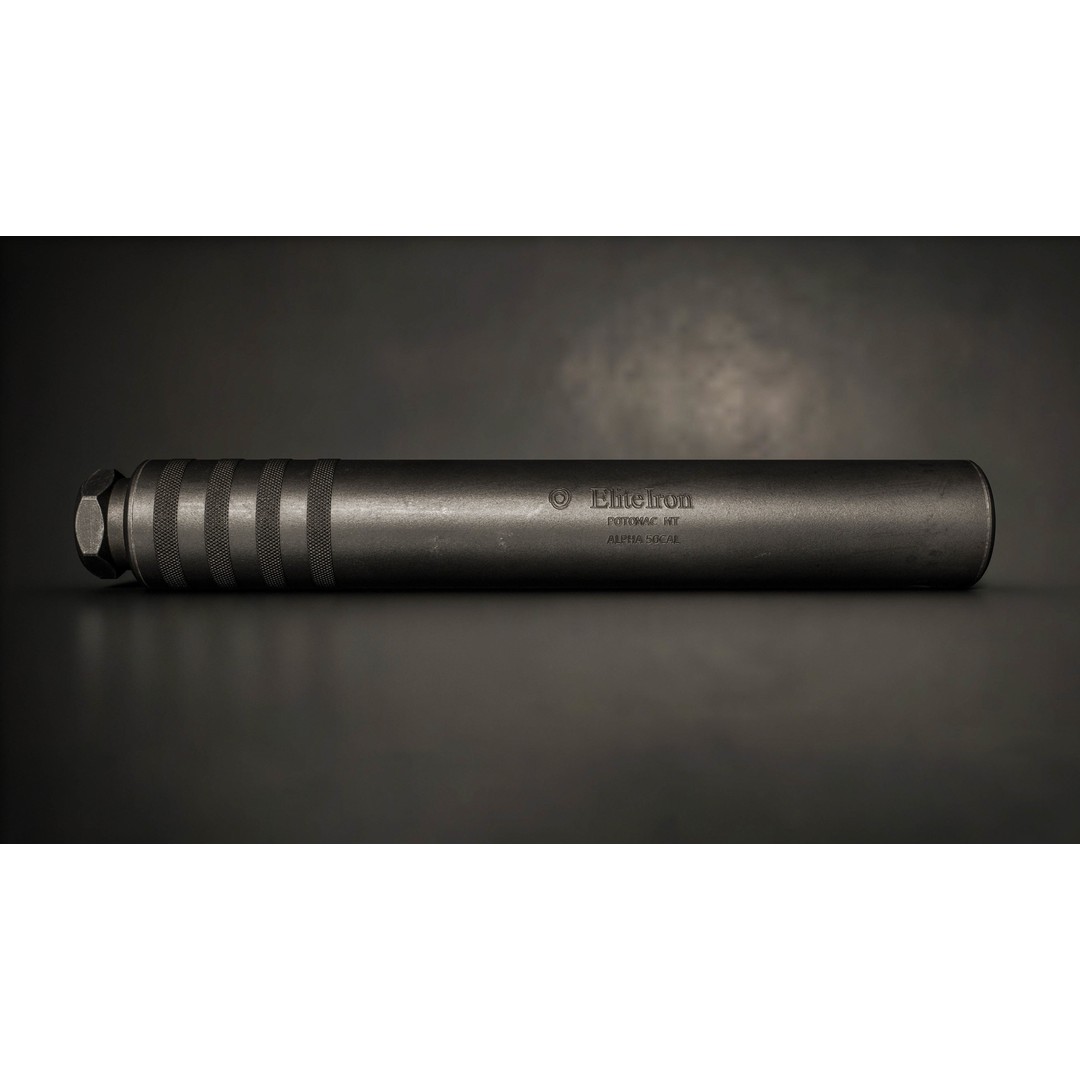 Elite Iron Alpha 50 cal Suppressor 3D Model – Low Poly Game Asset, FBX - View 4