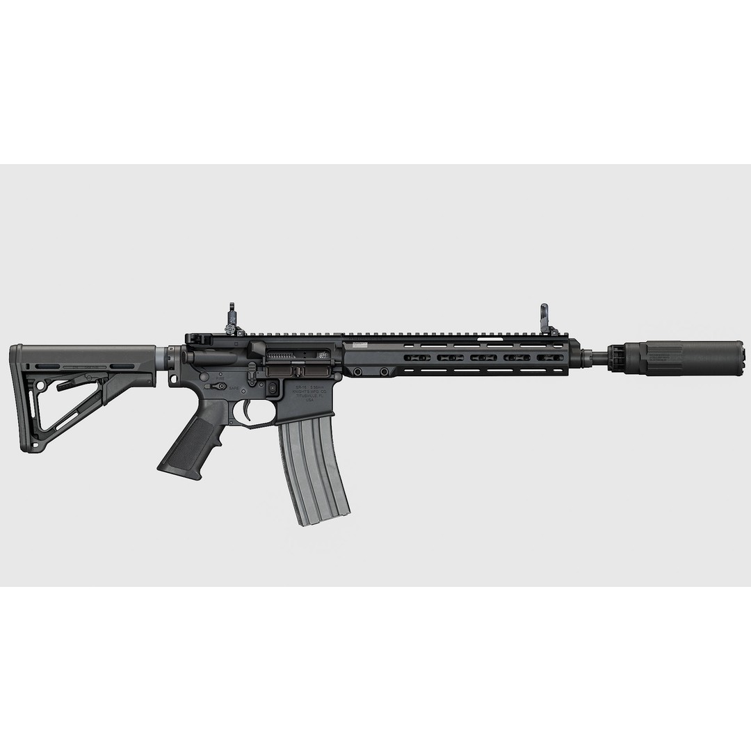 CGS SCI - Six Suppressor 3D Model – Low Poly Game Asset, FBX - View 22
