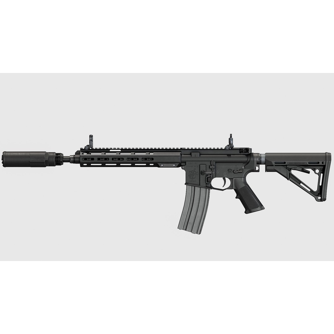 CGS SCI - Six Suppressor 3D Model – Low Poly Game Asset, FBX - View 23