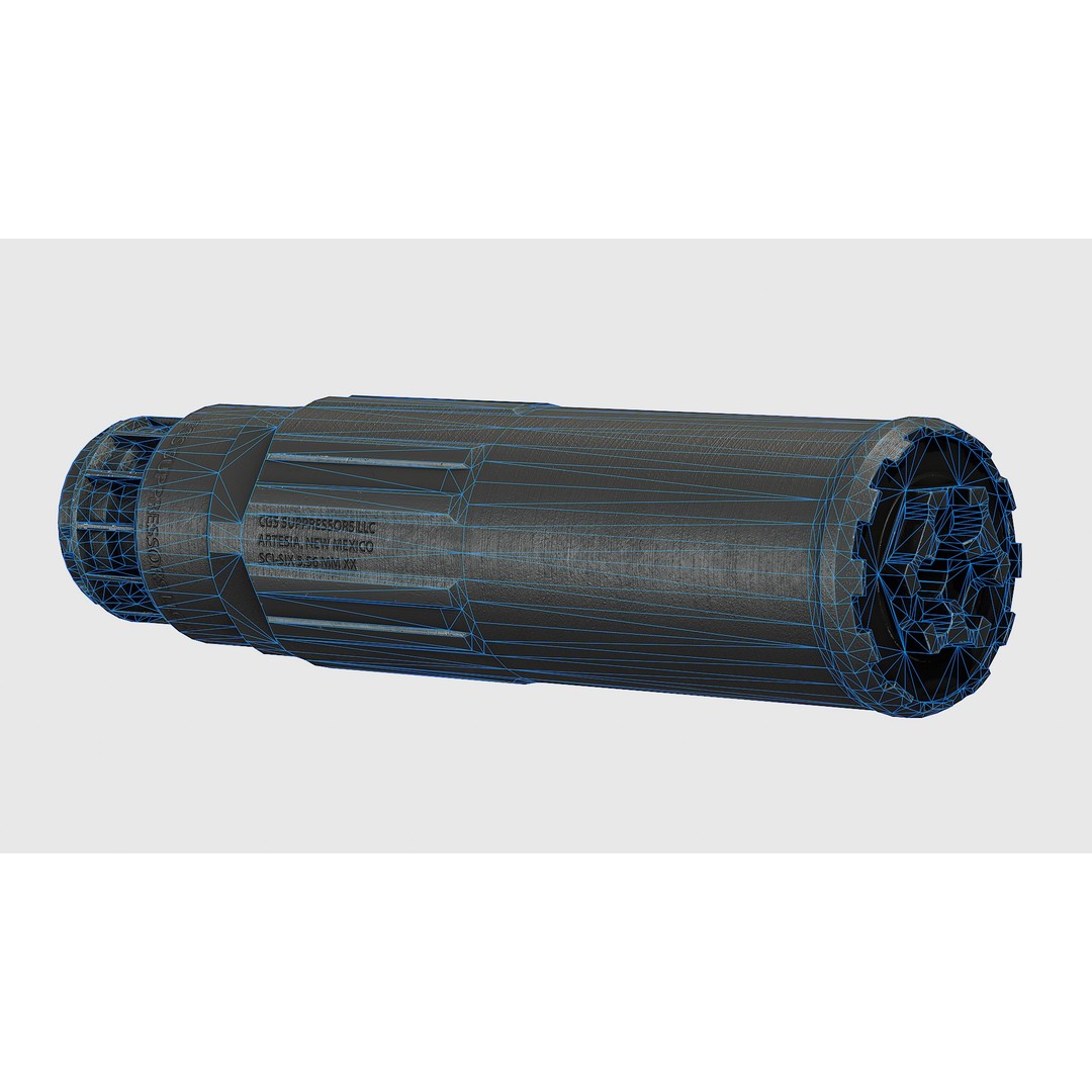 CGS SCI - Six Suppressor 3D Model – Low Poly Game Asset, FBX - View 24