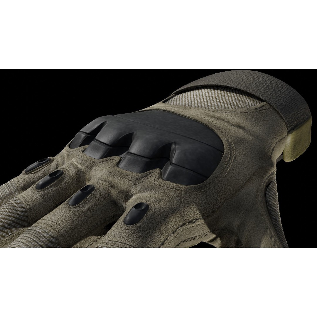 Tactical Military Gloves 3D Model – Low Poly Rigged Asset, FBX & OBJ