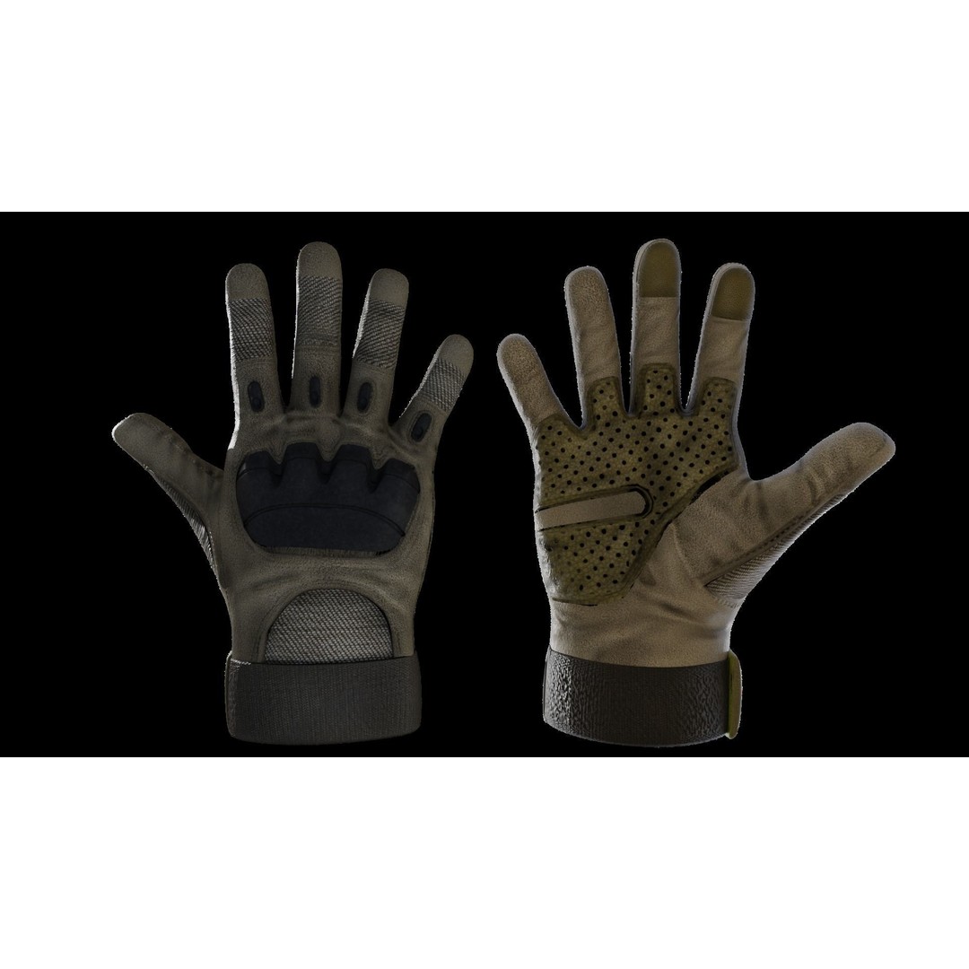 Tactical Military Gloves 3D Model – Low Poly Rigged Asset, FBX & OBJ - View 5