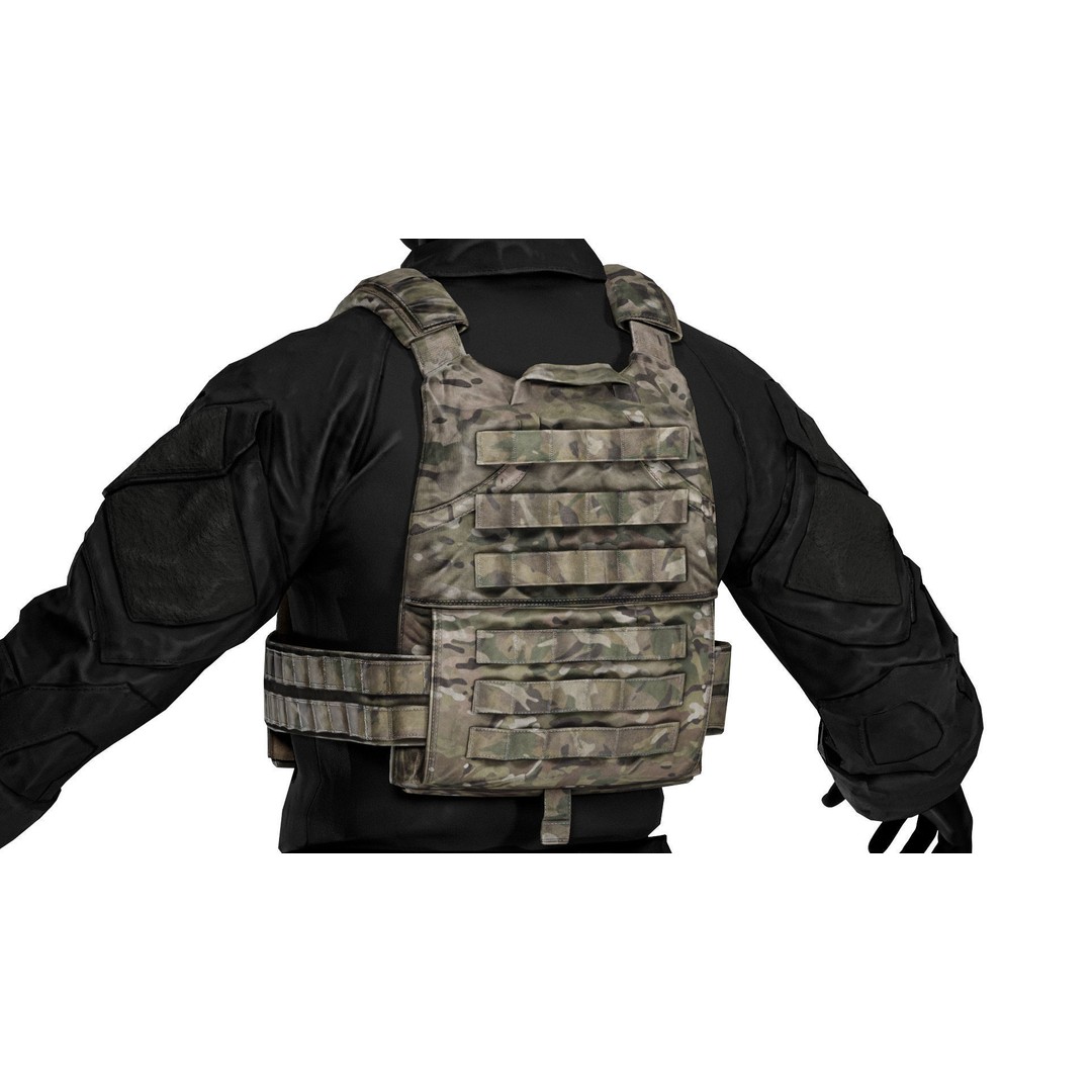 Military Vest 3D Model – Low Poly Game-Ready Asset, FBX, OBJ - View 5