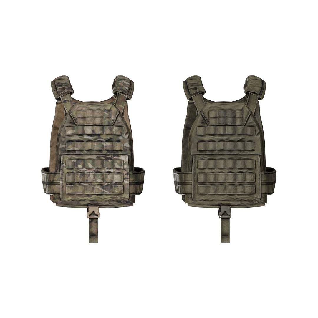 Military Vest 3D Model – Low Poly Game-Ready Asset, FBX, OBJ - View 6