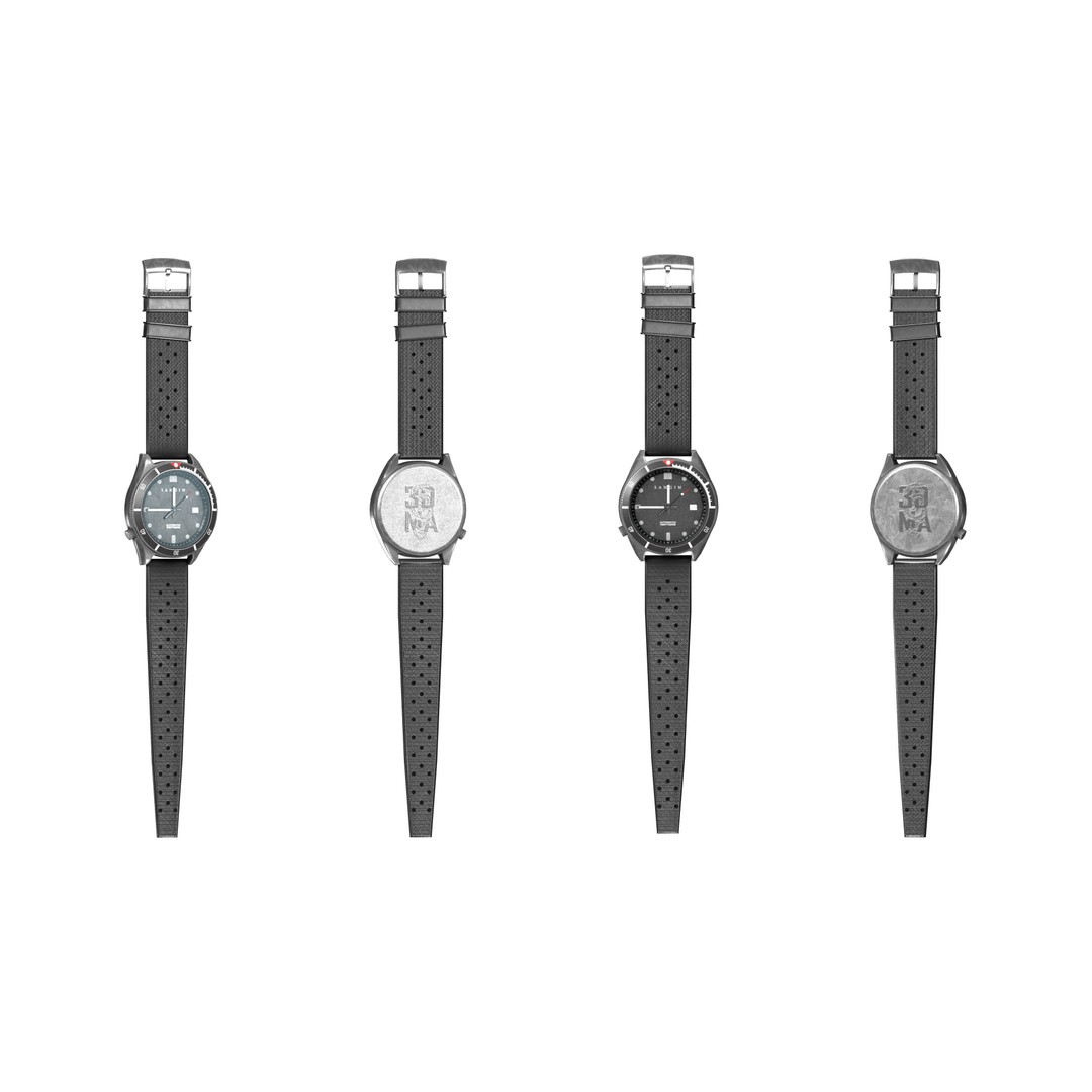 Sangin Neptune Wrist Watch 3D Model – Low Poly Game-Ready Asset, FBX - View 3