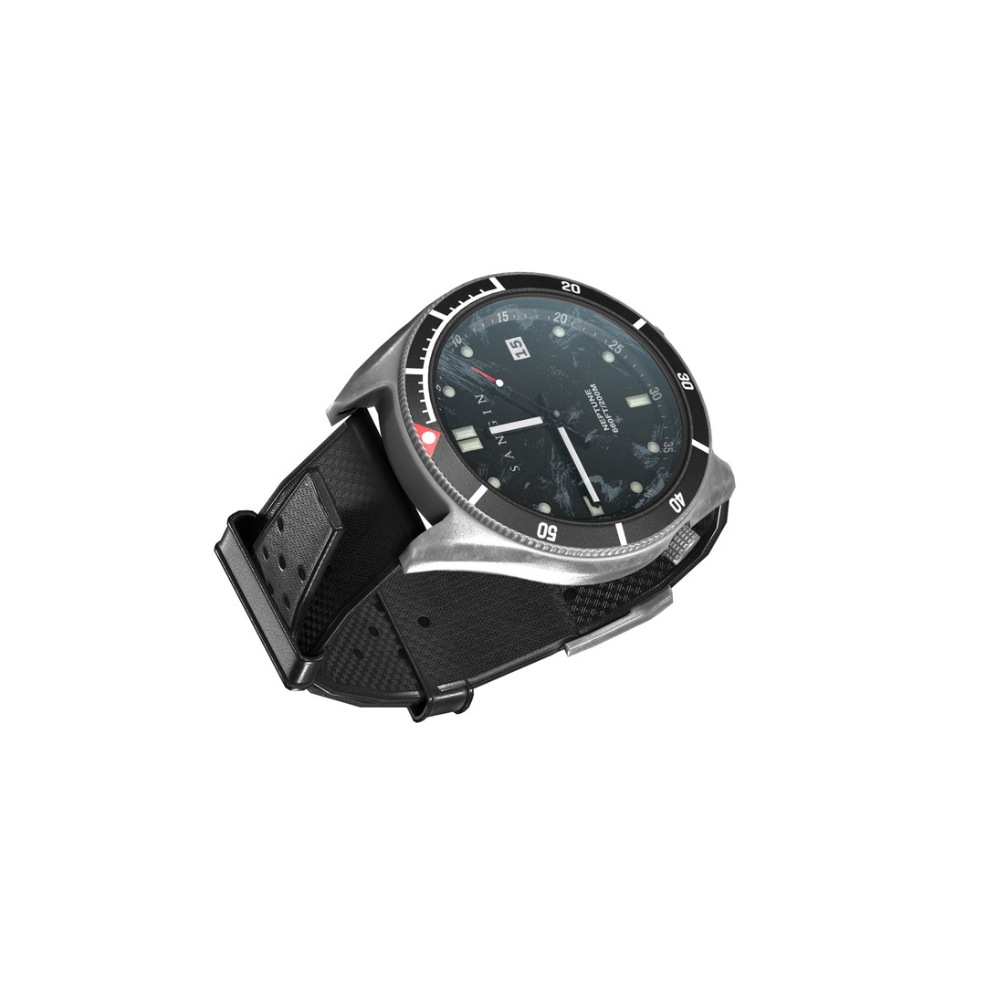 Sangin Neptune Wrist Watch 3D Model – Low Poly Game-Ready Asset, FBX - View 9