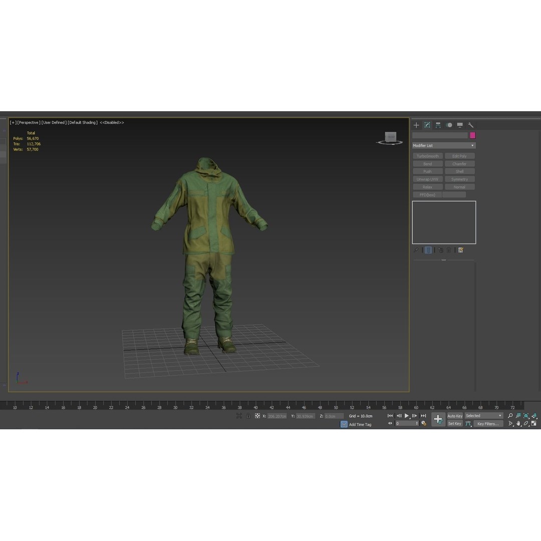 Male Hunting Outfit 3D Model – Low Poly Rigged Character, FBX, Blender - View 5