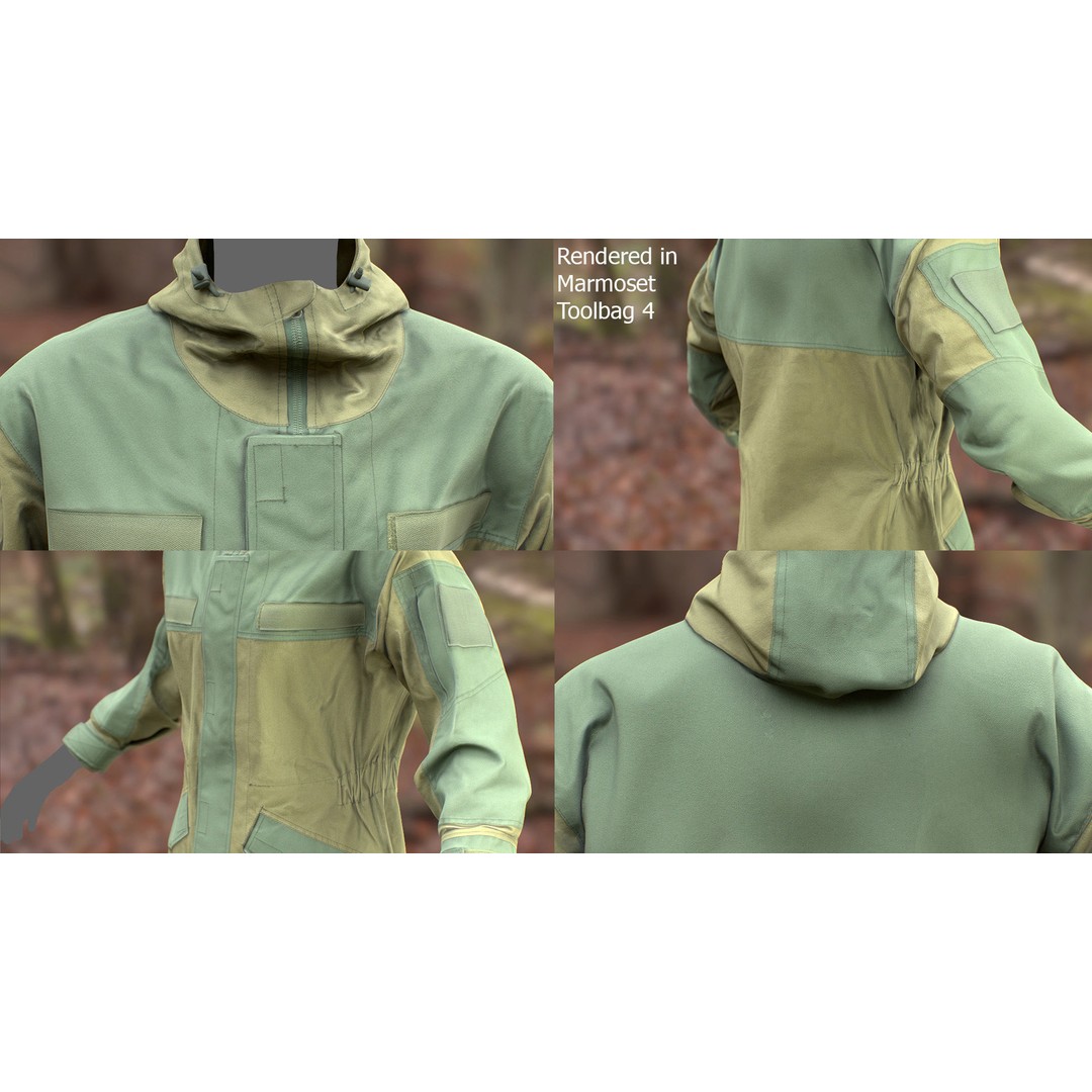 Male Hunting Outfit 3D Model – Low Poly Rigged Character, FBX, Blender - View 6