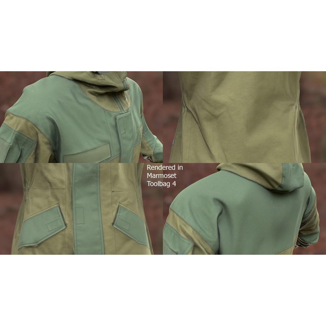 Male Hunting Outfit 3D Model – Low Poly Rigged Character, FBX, Blender - View 7