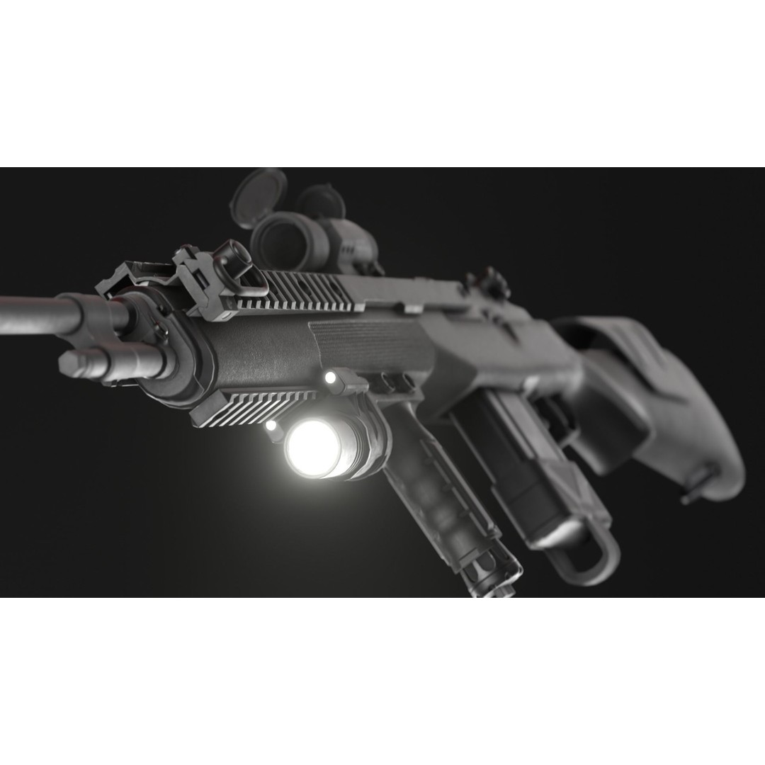 SureFire M900A 3D Model – Low Poly Vertical Foregrip Flashlight, FBX