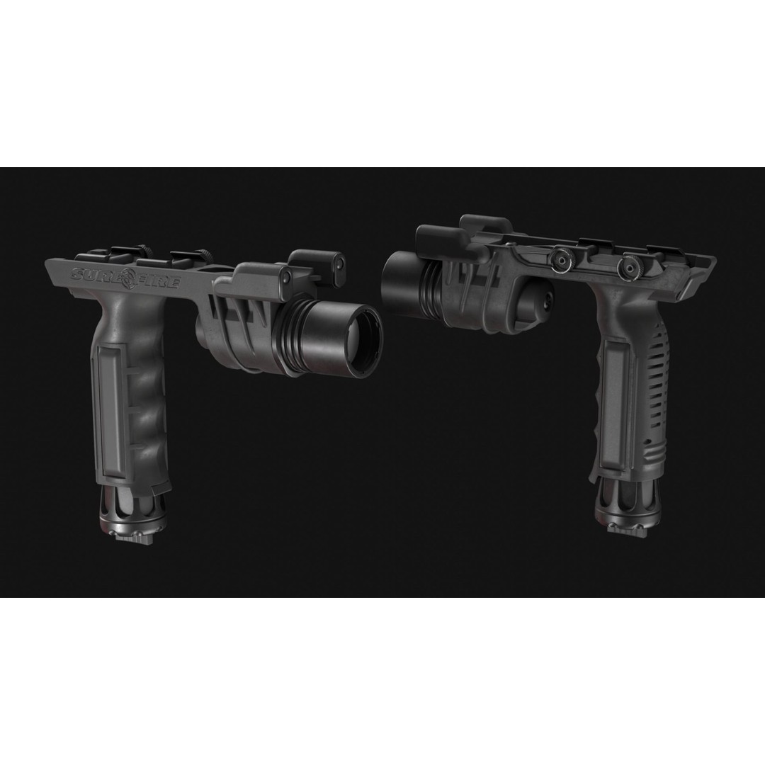 SureFire M900A 3D Model – Low Poly Vertical Foregrip Flashlight, FBX - View 4