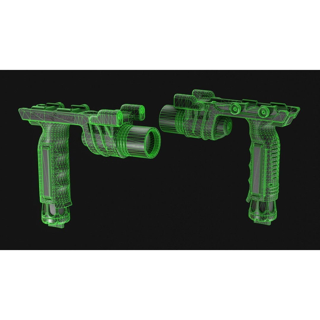 SureFire M900A 3D Model – Low Poly Vertical Foregrip Flashlight, FBX - View 5