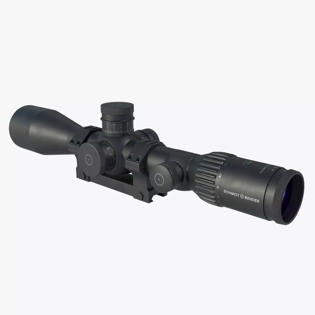Schmidt & Bender 5-27x56 Sniper Scope 3D Model – Low Poly Game Asset, FBX - View 2